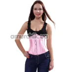 Корсет DS Fetish Vintage Satin Underbust Corset, рожевий - Фото №1