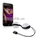 Вагінальні кульки з вібрацією Amor Vibratissimo Balls, чорно-білі - Фото №1
