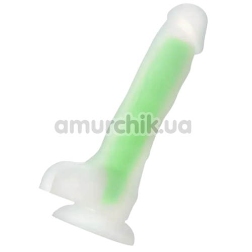 Фаллоимитатор Alume Realistic Silicone Dildo Glow in Dark, зеленый