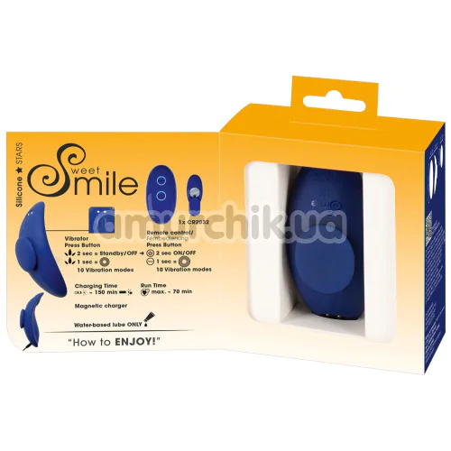 Кліторальний вібратор Sweet Smile RC Panty Vibrator Extra Slim, синій