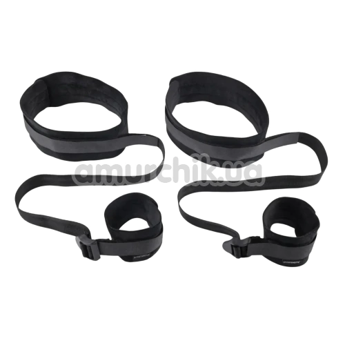 Фіксатори для рук і ніг Sex & Mischief Restraints Thigh & Wrist Cuffs, чорні - Фото №1