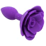 Анальна пробка з трояндою Loveshop Silicone Anal Plug, фіолетова - Фото №1