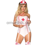Костюм медсестры Star Night Naughty Nurse Costume Set, белый: боди + повязка на голову - Фото №1