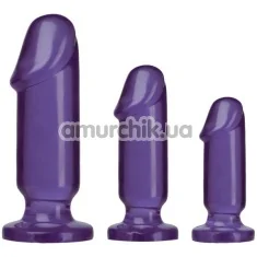 Набор анальных пробок Crystal Jellies Anal Starter Kit, фиолетовый - Фото №1
