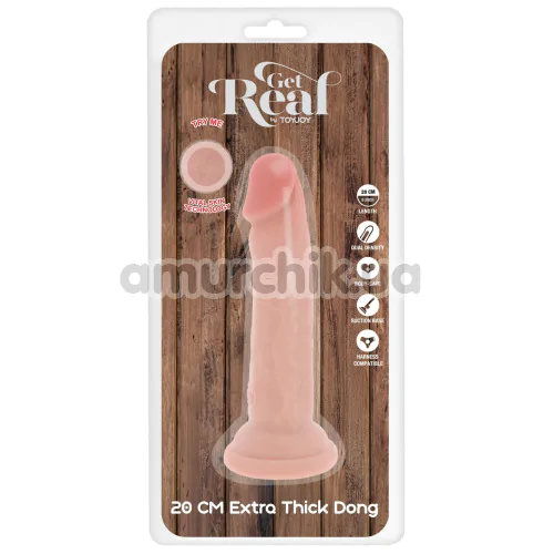 Фалоімітатор Get Real 20 см Extra Thick Dildo без мошонки, тілесний