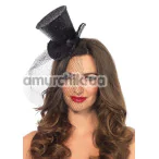 Шляпа Leg Avenue Mini Glitter Top Hat, черная - Фото №1