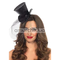Капелюх Leg Avenue Mini Glitter Top Hat, чорний - Фото №1