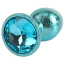 Анальна пробка з блакитним кристалом Matrix Mont Nebula Blue Gem Metal Plug S, блакитна - Фото №1