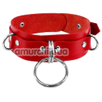 Ошейник Feral Feelings D-Rings Leather, красный - Фото №1