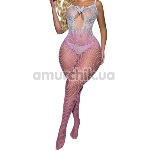 Комбинезон Star Night Pastel Bow Bodystocking, розово-белый