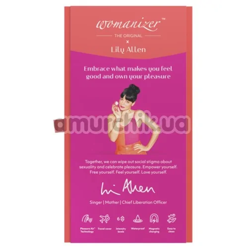 Симулятор орального секса для женщин Womanizer Liberty by Lily Allen, оранжево-розовый