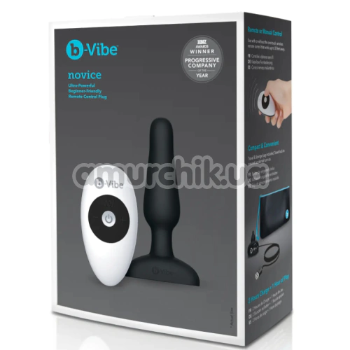 Анальная пробка с вибрацией B-Vibe Vibrating Novice Plug, черная