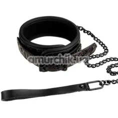 Ошейник с длинным поводком Blaze Luxury Fetish Collar and Leash, фиолетовый - Фото №1