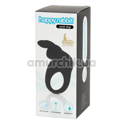 Віброкільце для члена Happy Rabbit Cock Ring, чорне
