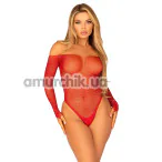Боди Leg Avenue Falling 4 U Rhinestone Bodysuit, красное - Фото №1