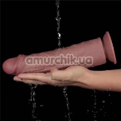 Вібратор Lovetoy Dual Density Power Cock 10.5, коричневий