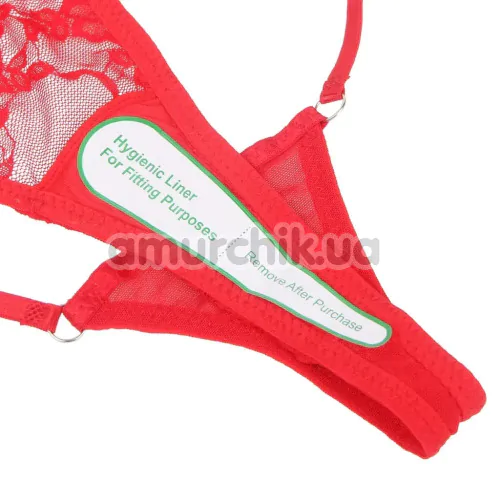 Трусики-стринги Star Night Ribbon Bow Rhinestone Panties, красные