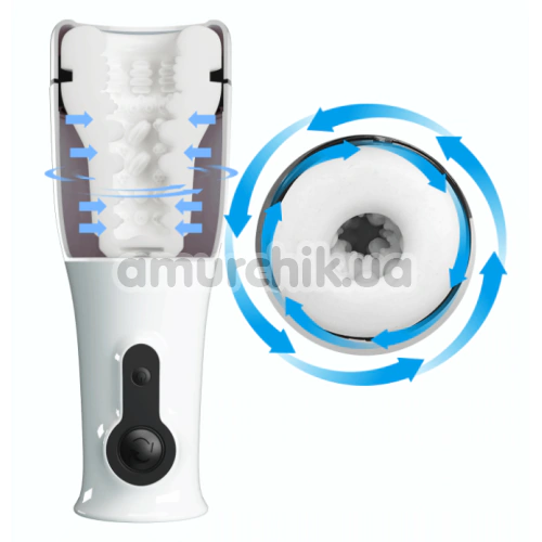 Мастурбатор з ротацією Pretty Love Sabrina Power Rotation Masturbator, білий