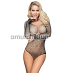 Боді Star Night Sexy Fishnet Rhinestone Bodysuit, чорне - Фото №1