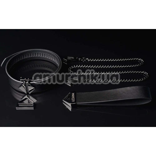 Ошейник с поводком Lockink Tied Collar With Leash Set, черный