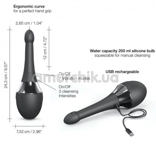 Інтимний душ з вібрацією Dorcel Douche Mate Pro, сірий