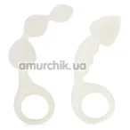 Набір з 2 предметів Bottoms Up Butt Silicone Anal Toy Set, білий - Фото №1