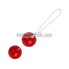 Вагінальні кульки Twin Balls гладкі, червоні - Фото №1