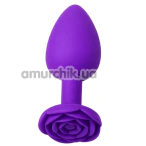 Анальная пробка Alume Silicone Rose Plug S, фиолетовая - Фото №1