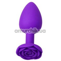 Анальна пробка Alume Silicone Rose Plug S, фіолетова - Фото №1