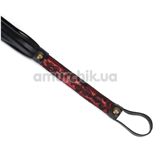 Флоггер Liebe Seele Victorian Garden Lace and Vegan Leather Flogger Whip, красно-черный