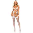 Комплект Leg Avenue Eyelash Lace Open Cup, белый: бюстгальтер + трусики-стринги + пояс для чулок + манжеты - Фото №1