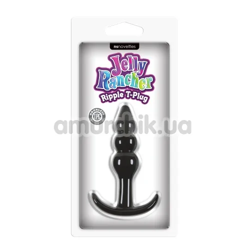 Анальная пробка Jelly Rancher Ripple T-plug, черная