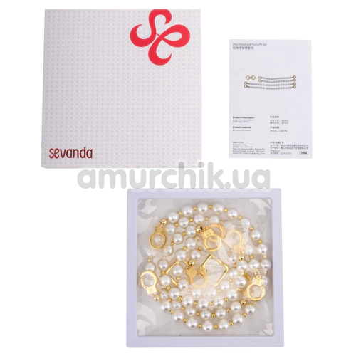 Фіксатори для рук і ніг Lockink Sevanda Pearl Handcuffs & Anklecuffs, білі