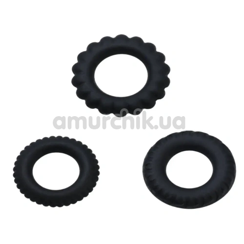 Набір ерекційних кілець Alume 4 Cock Ring Set, чорний
