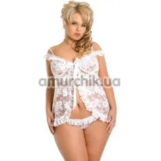 Комплект Erika белый: комбинация + трусики-стринги - Фото №1