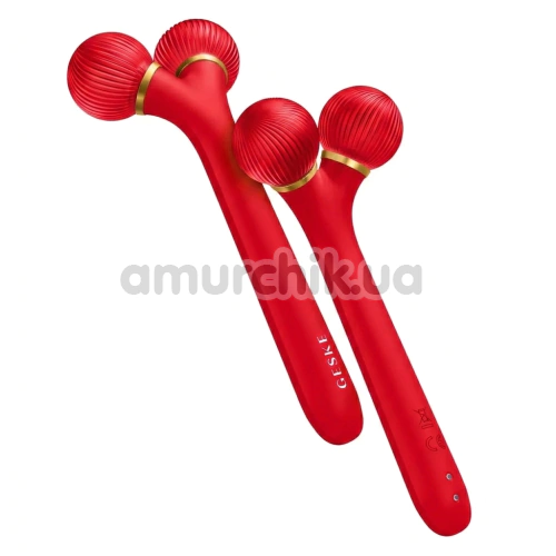 Ультразвуковий масажер для обличчя Geske Sonic Facial Roller 4 in 1, червоний