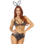 Костюм зайчика Leg Avenue Roleplay Bedroom Bunny чорний: бюстгальтер + трусики + вушка - Фото №1