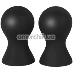 Вакуумные стимуляторы для сосков Silicone Vacuum Nipple Stimulators, черные - Фото №1
