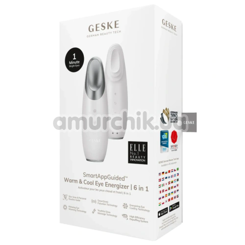 Массажер для глаз Geske Warm & Cool Eye Energizer 6 in 1, белый