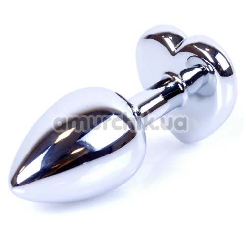 Анальна пробка з фіолетовим кристалом Exclusivity Jewellery Silver Heart Plug, срібна