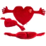 Мягкая игрушка Plush Heart With Arms 70 см, красная - Фото №4