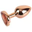 Анальная пробка с оранжевым кристаллом Matrix Mont Rose Gold Heart Butt Plug S, золотая - Фото №2