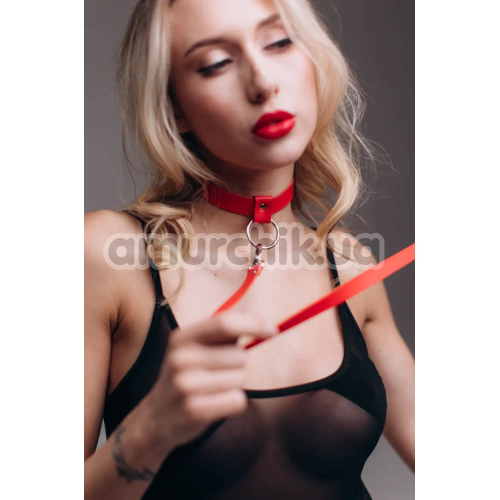 Ошейник с поводком Love Style CH4-1, красный