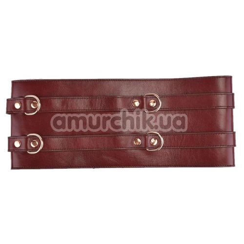 Бондажний пояс Liebe Seele Wine Red Leather Bondage Waist Belt M, бордовий