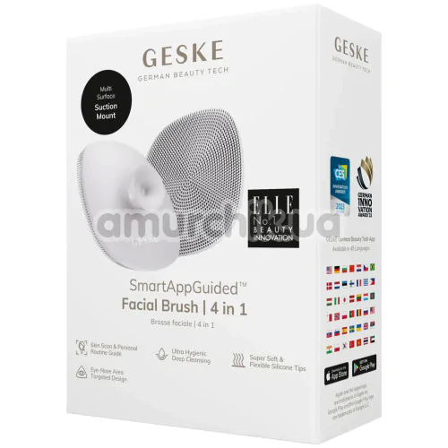 Щітка для обличчя Geske Facial Brush 4 in 1 Suction Mount, кремова