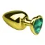 Анальна пробка з зеленим кристалом SWAROVSKI Gold Heart Emerald S, золота