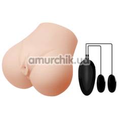 Искусственная вагина и анус с вибрацией Crazy Bull Vagina And Ass Lifelike Experiens, телесная - Фото №1