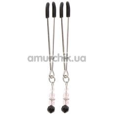 Зажимы для сосков Taboom Tweezers With Beads, серебряные - Фото №1