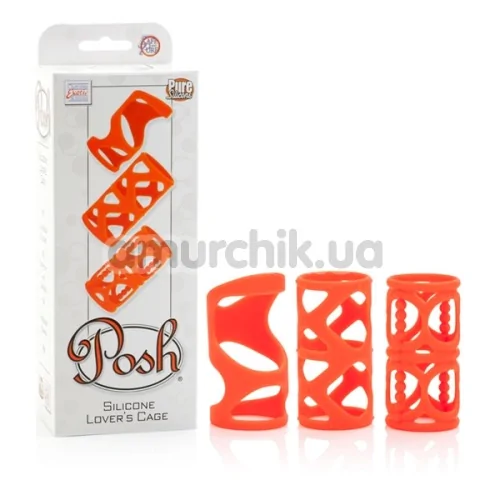 Набор насадок Posh Silicone Lover’s Cages, оранжевый