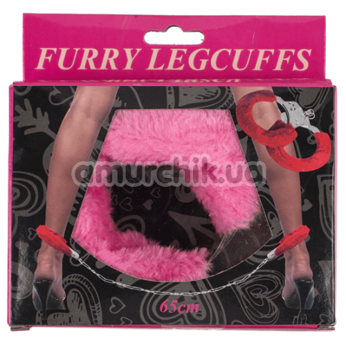 Фиксаторы для ног Furry Leg Cuffs 65 cm, черные